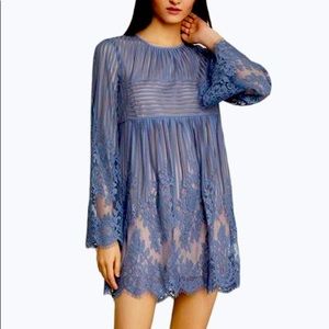 BCBGMaxazria Babydoll Dress in Powder Blue. S, NWT